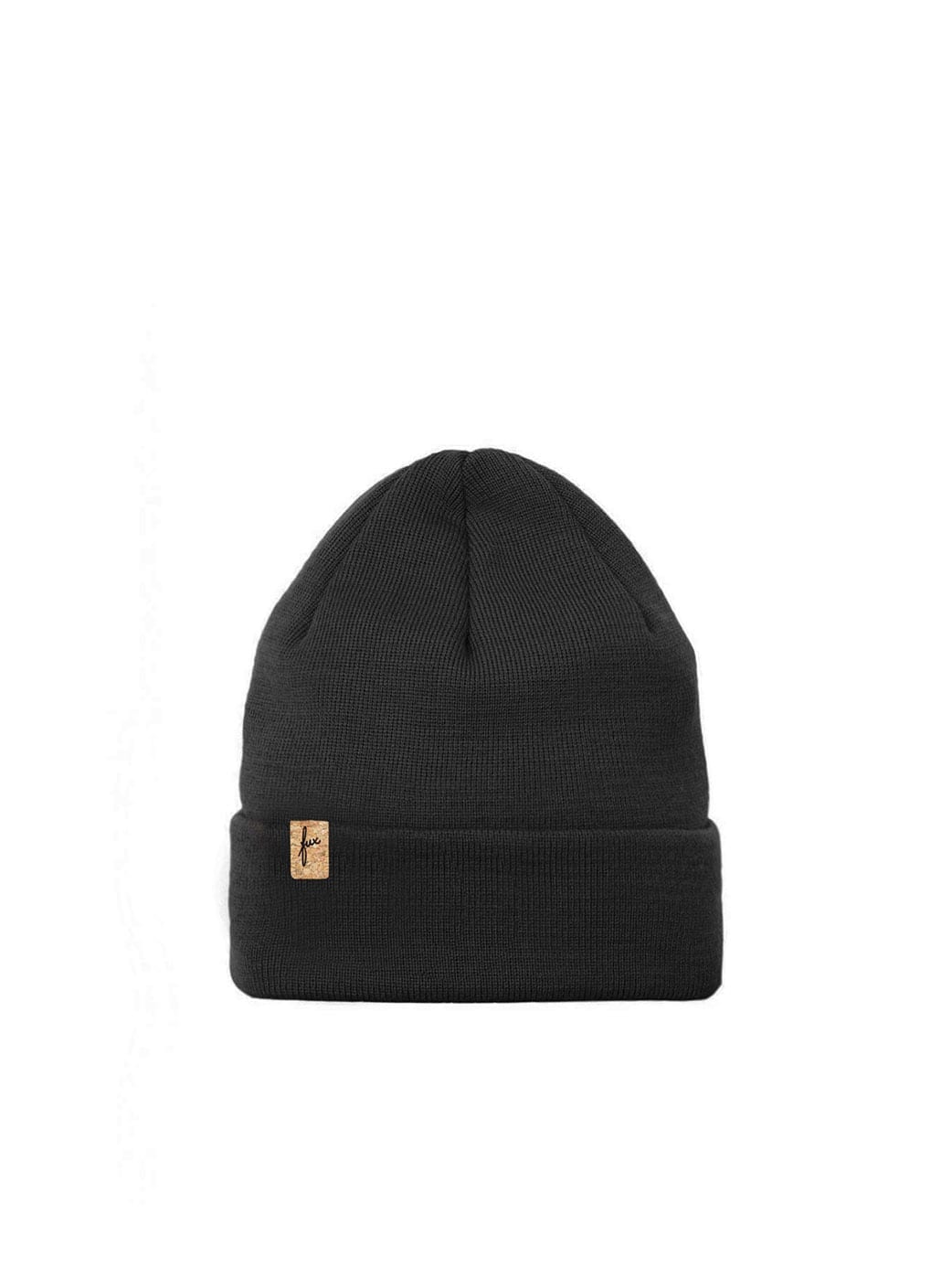 Nachhaltige und warme Kinder Merino Kork Beanie in anthrazit aus 100% Merinowolle &Made in Germany