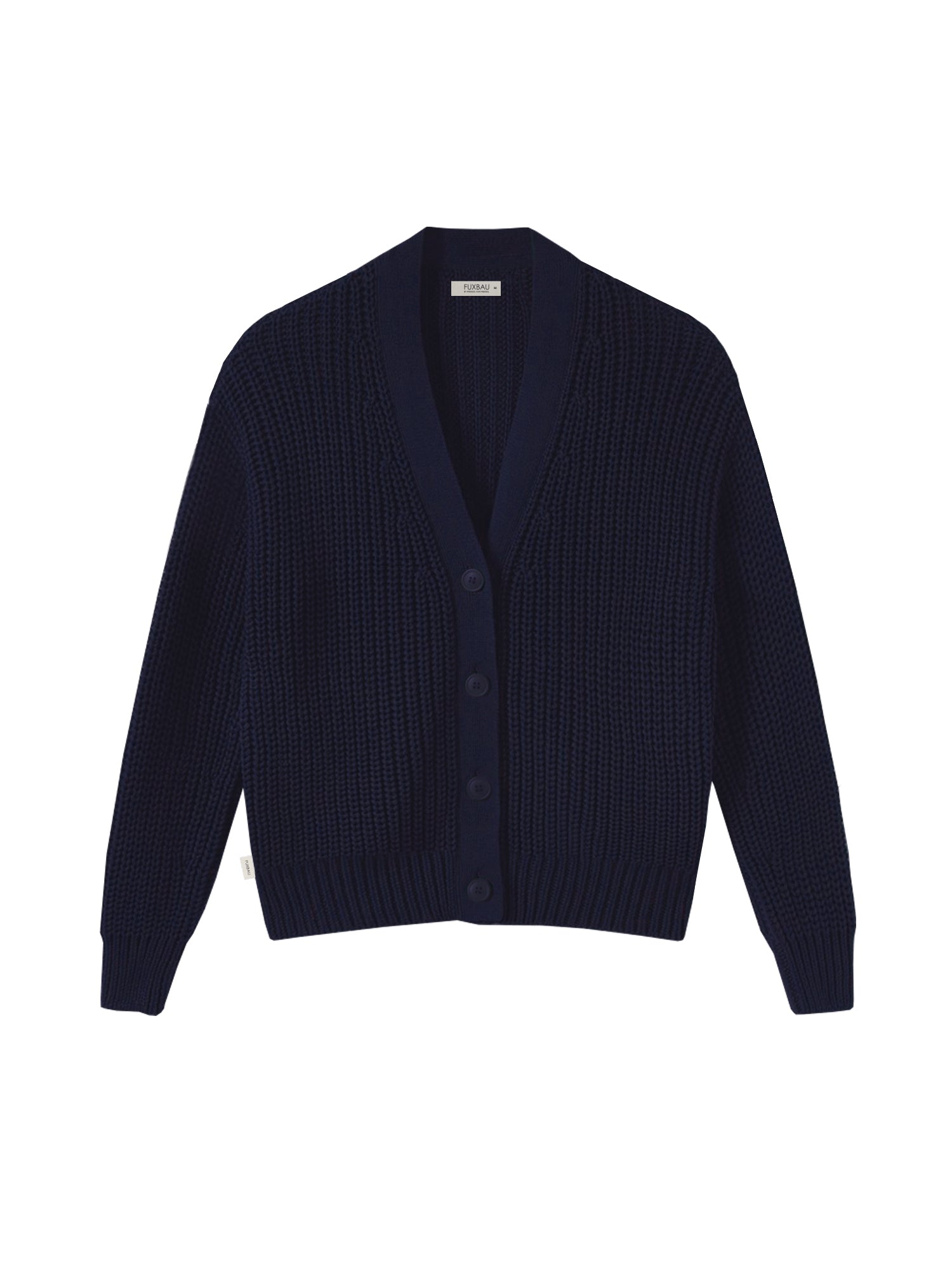 FUXBAU 4Seasons Frauen Strickjacke in navy aus 100% GOTS zertifizierter Biobaumwolle