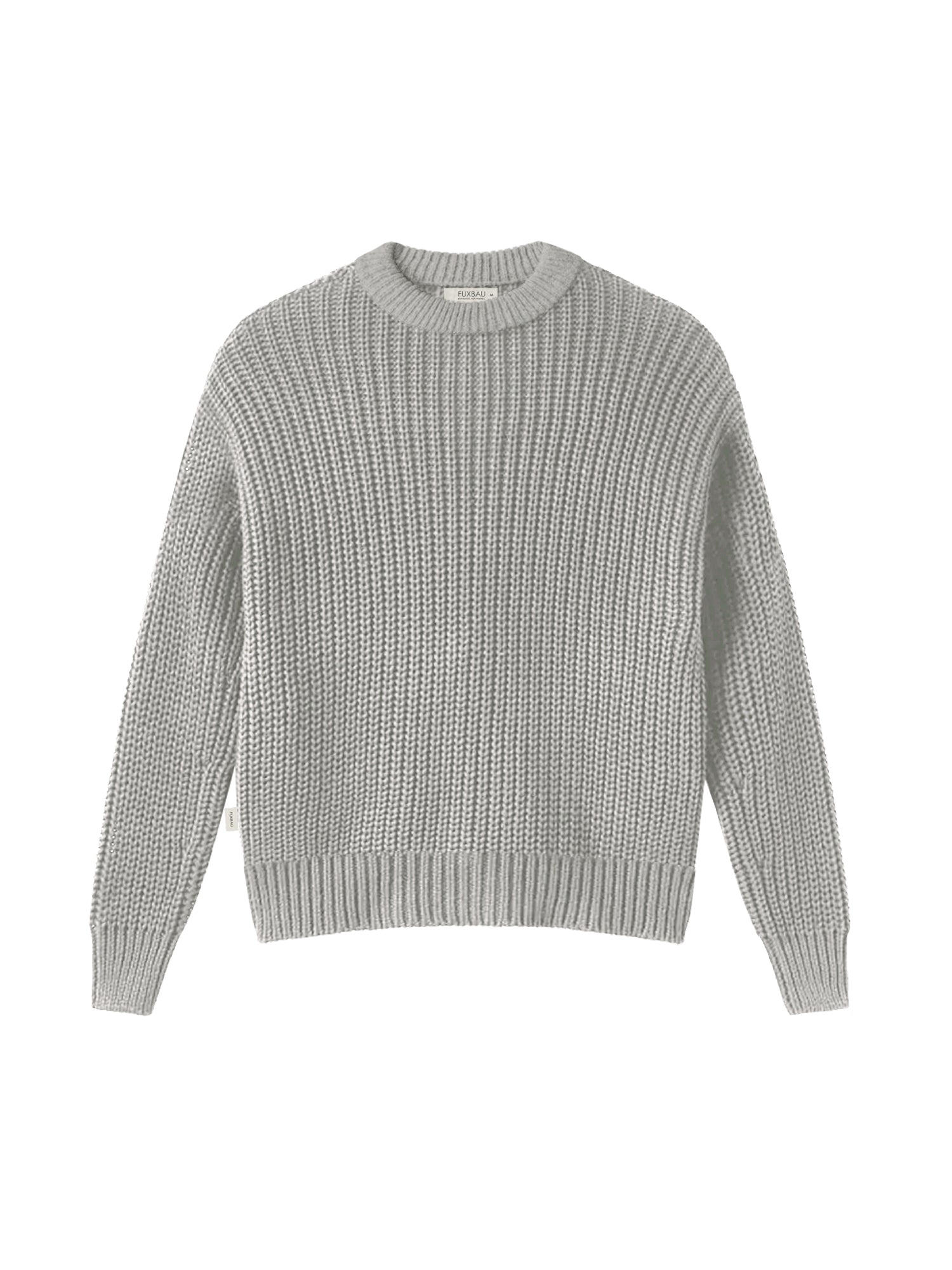 FUXBAU 4Seasons Frauen Strickpullover in grau aus 100% GOTS zertifizierter Biobaumwolle