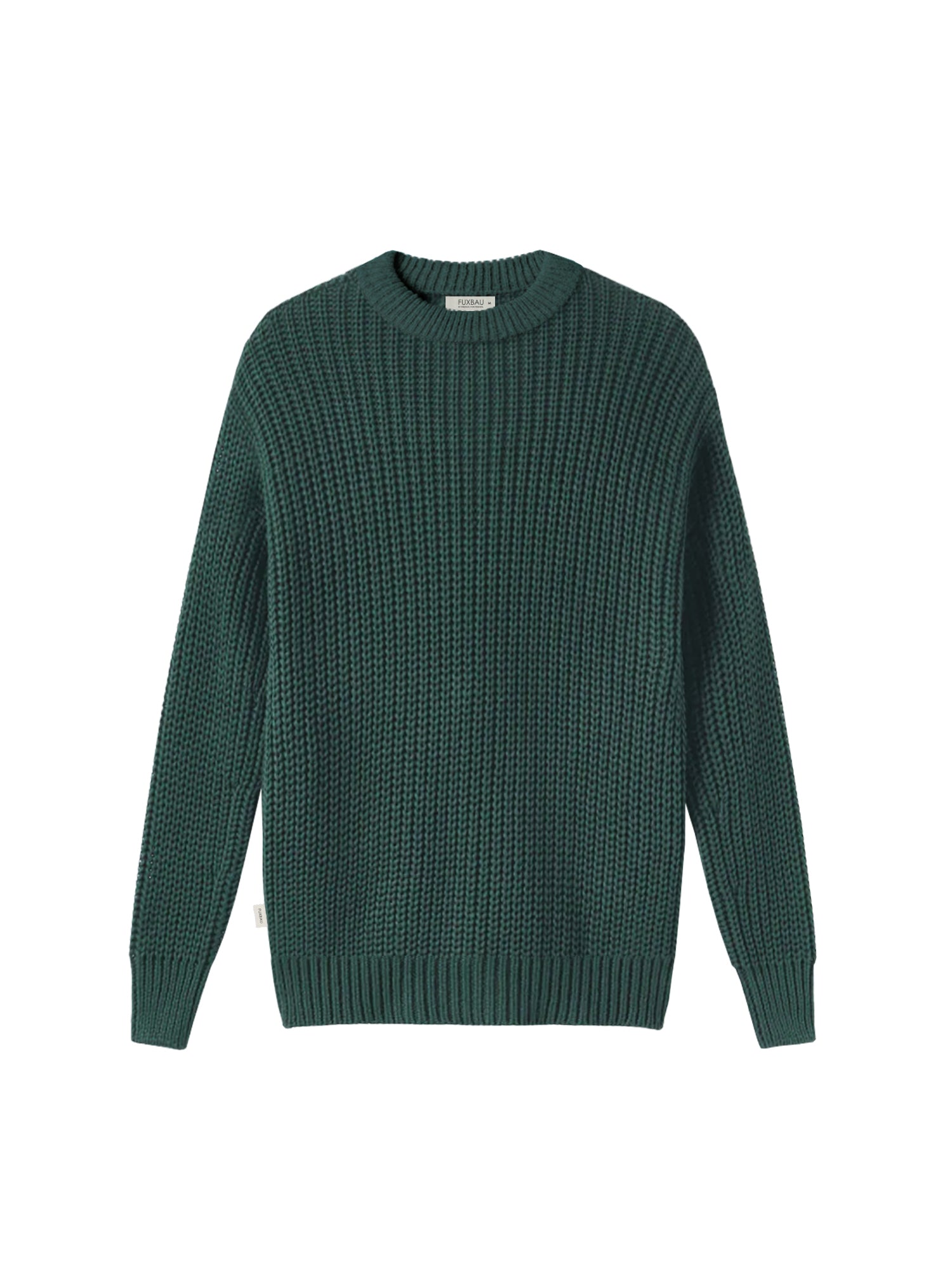 FUXBAU 4Seasons Männer Strickpullover in waldgrün aus 100% GOTS zertifizierter Biobaumwolle