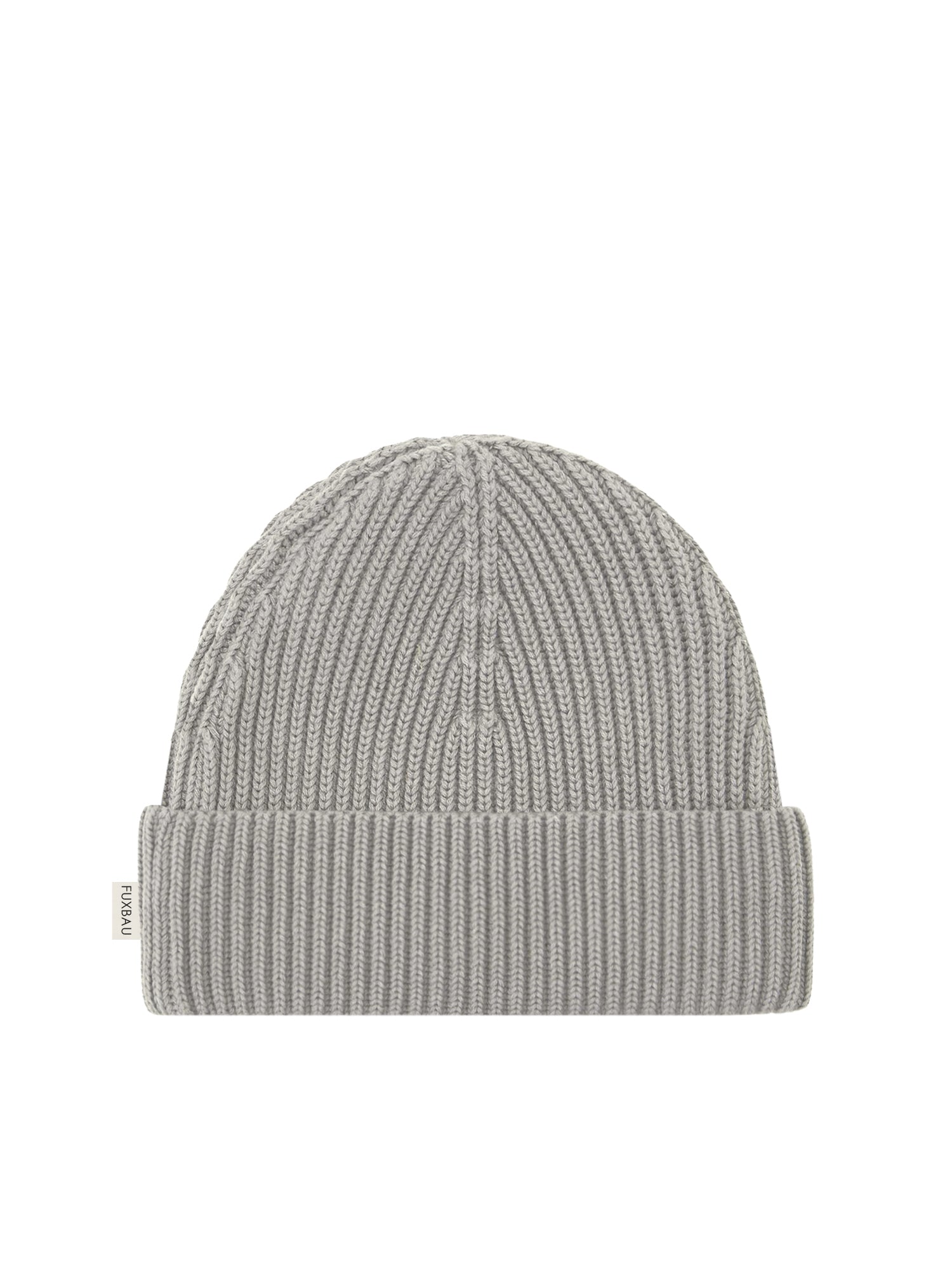 FUXBAU 4Seasons Strickmütze in grau aus 100% GOTS zertifizierter Biobaumwolle made in Italy
