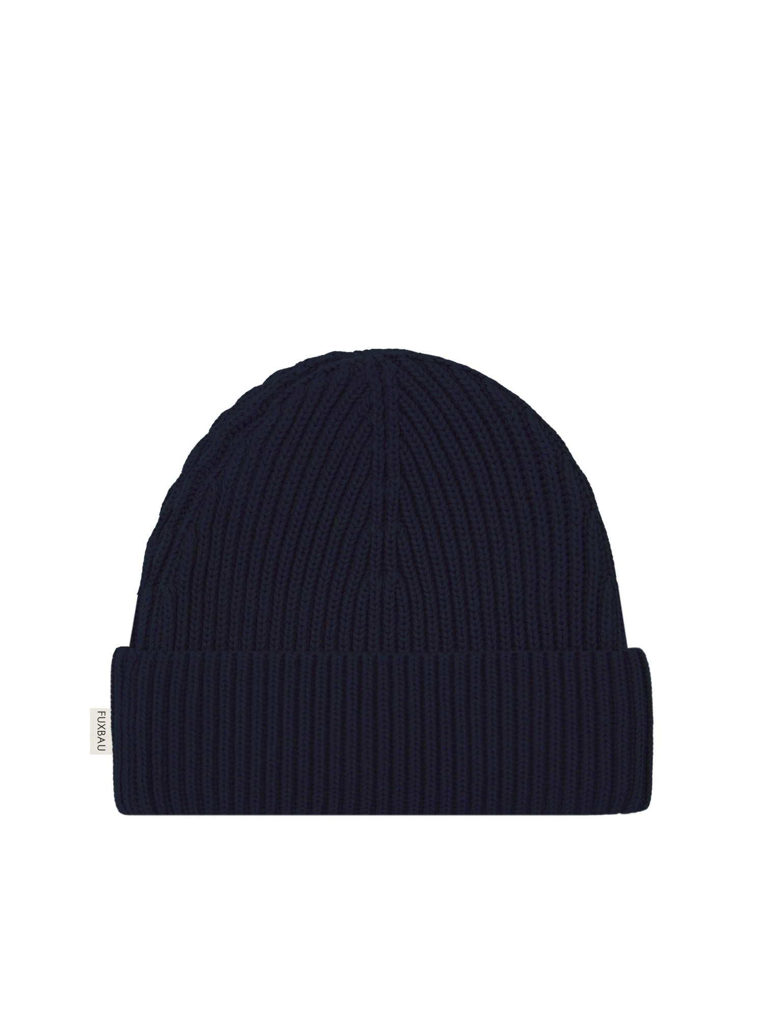 FUXBAU 4Seasons Strickmütze in navy aus 100% GOTS zertifizierter Biobaumwolle made in Italy