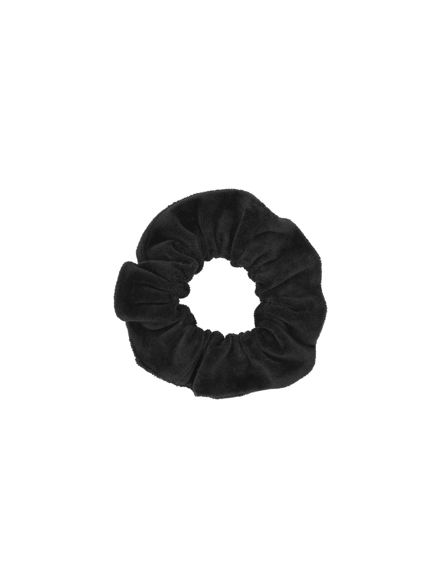 Nachhaltiges und faires FUXBAU Scrunchie in schwarz aus Schnittresten unserer Samt Kollektion.