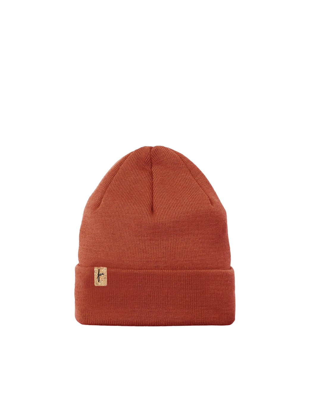 FUXBAU Kinder Merino Kork Beanie in herbstorange, Made in germany, 100% Merinowolle, Sozial, Fair & Nachhaltig