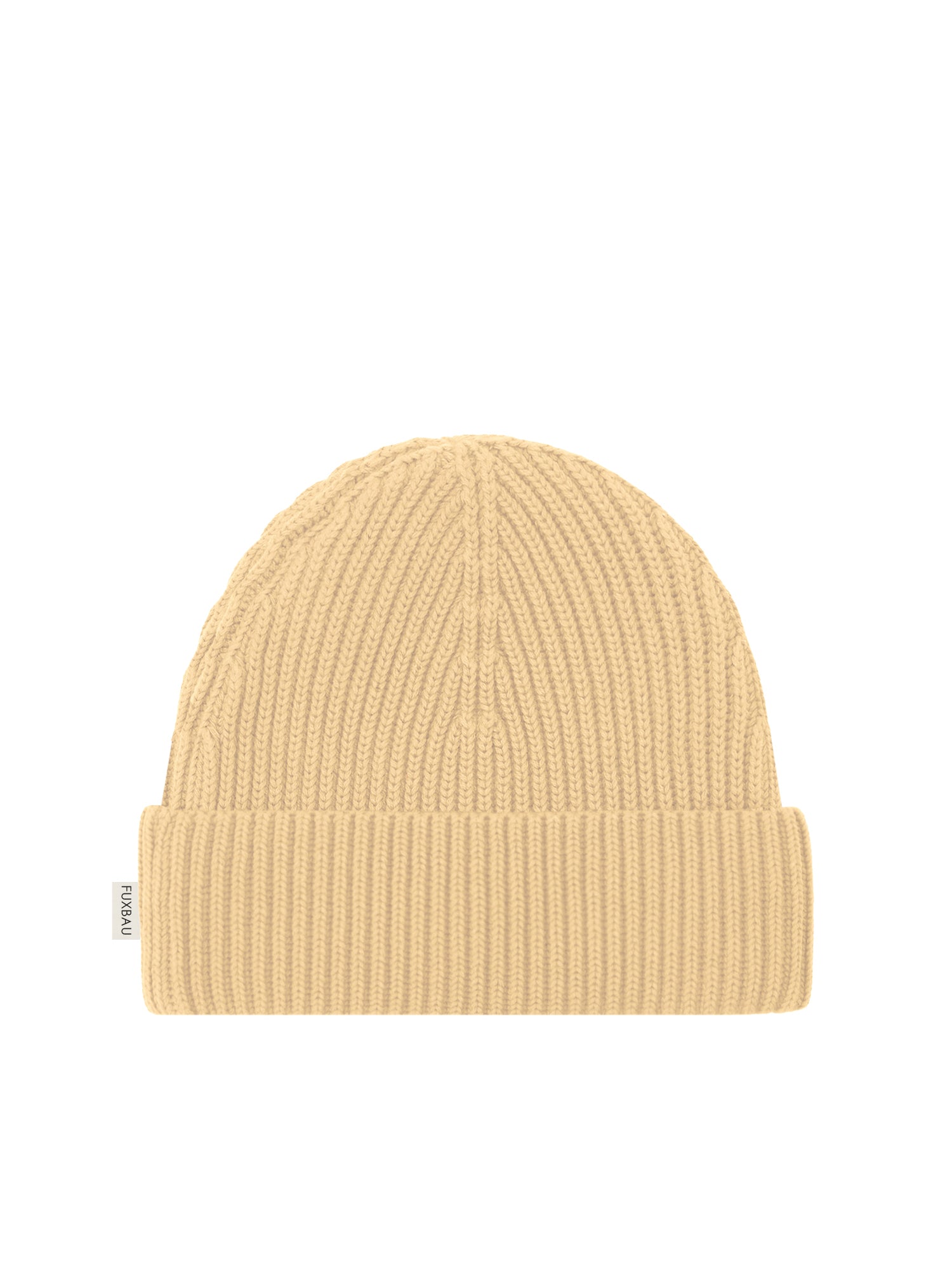 FUXBAU 4Seasons Strickmütze in gelb aus 100% GOTS zertifizierter Biobaumwolle made in Italy