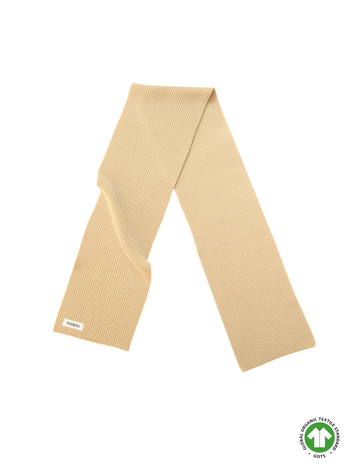 FUXBAU 4Seasons Strickschal in gelb aus 100% GOTS zertifizierterBio-Baumwolle