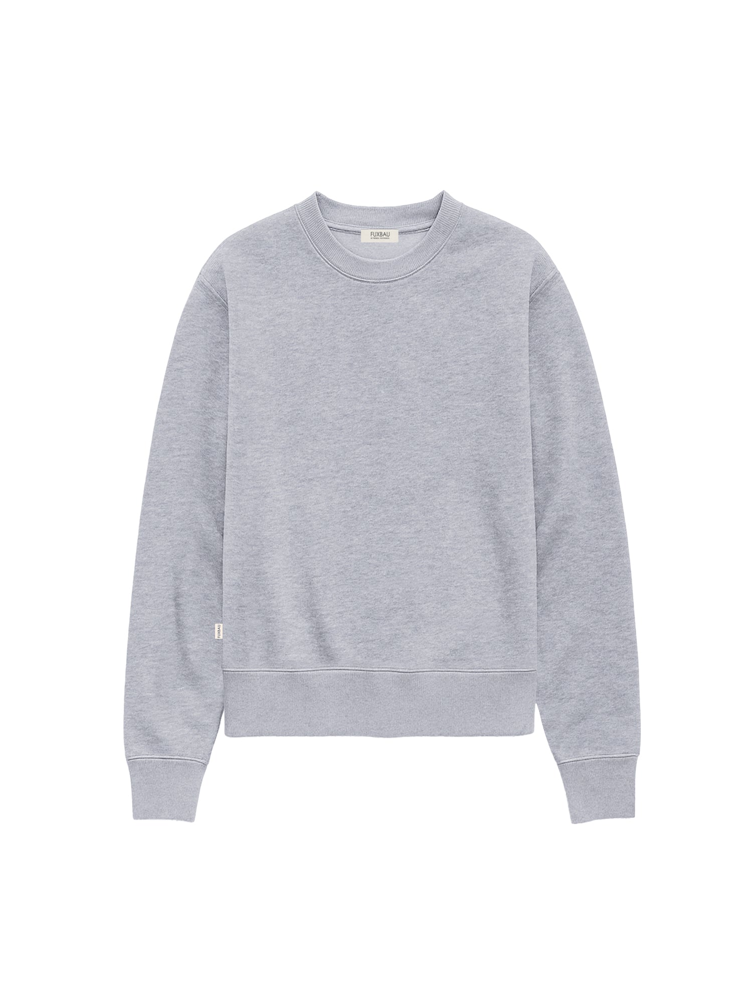 Nachhaltige und Qualitativ hochwertiger Frauen Basic Sweater in graumeliert aus 100% GOTS zertifizierte Biobaumwolle made in Portugal