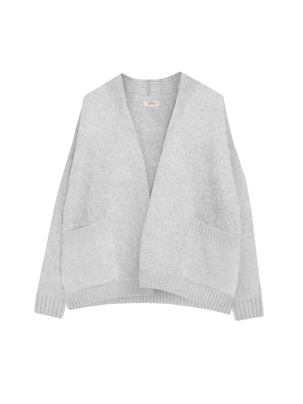 Frauen Oversize Merino Cardigan - graumeliert