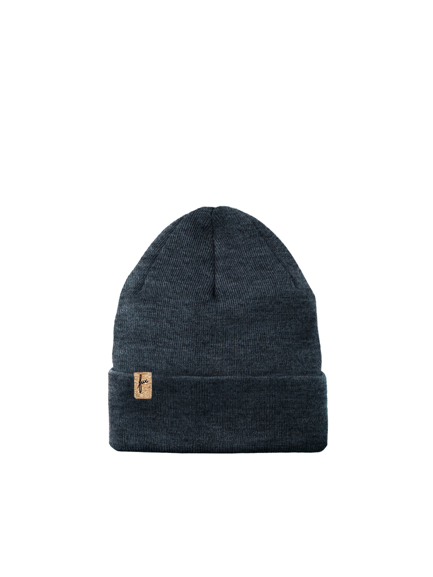 FUXBAU Merino Kork Beanie in anthrazit für Kinder zwischen 1 und 12 Jahren aus 100% Merinowolle und fair hergestellt in Deutschland.