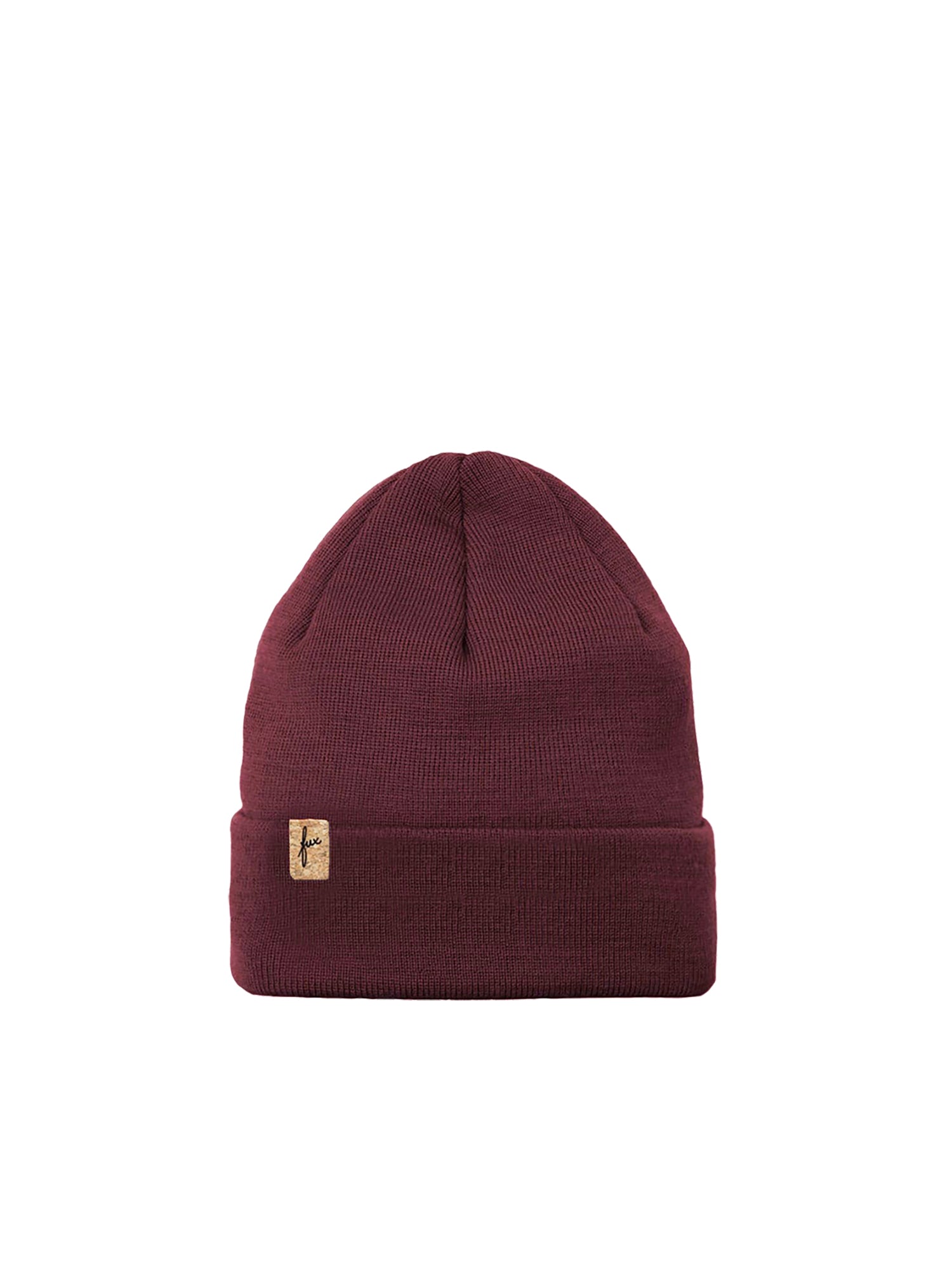 FUXBAU Merino Kork Beanie in bordeaux für Kinder zwischen 1 und 12 Jahren aus 100% Merinowolle und fair hergestellt in Deutschland.
