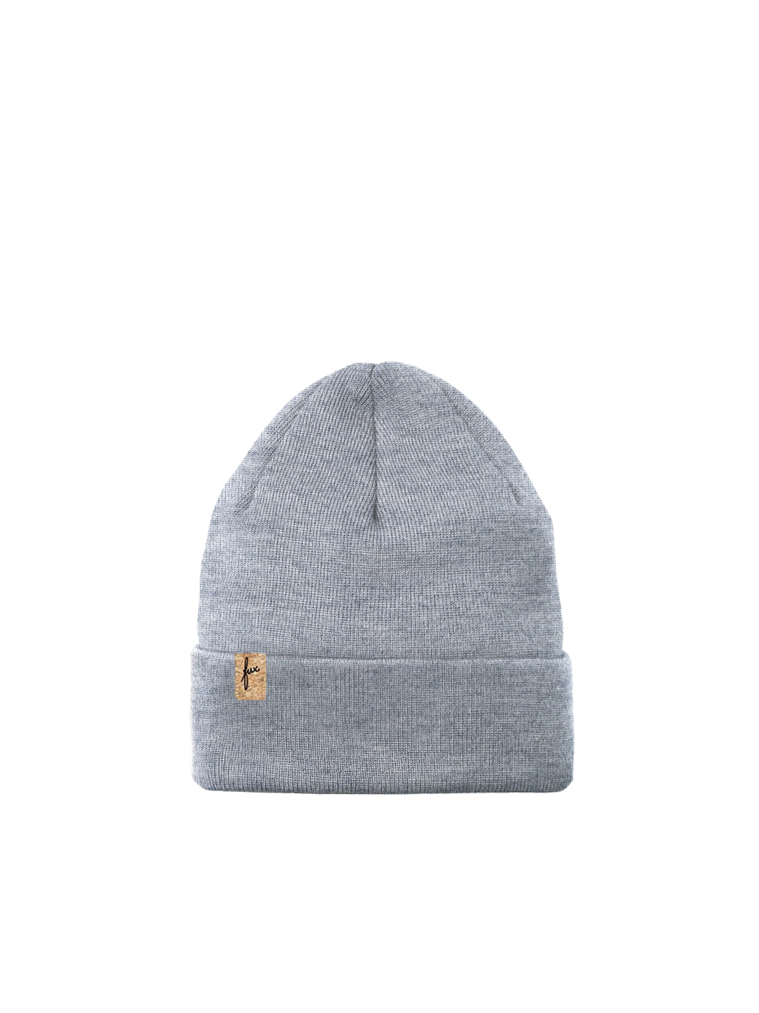 FUXBAU Merino Kork Beanie in graumeliert für Kinder zwischen 1 und 12 Jahren aus 100% Merinowolle und fair hergestellt in Deutschland.