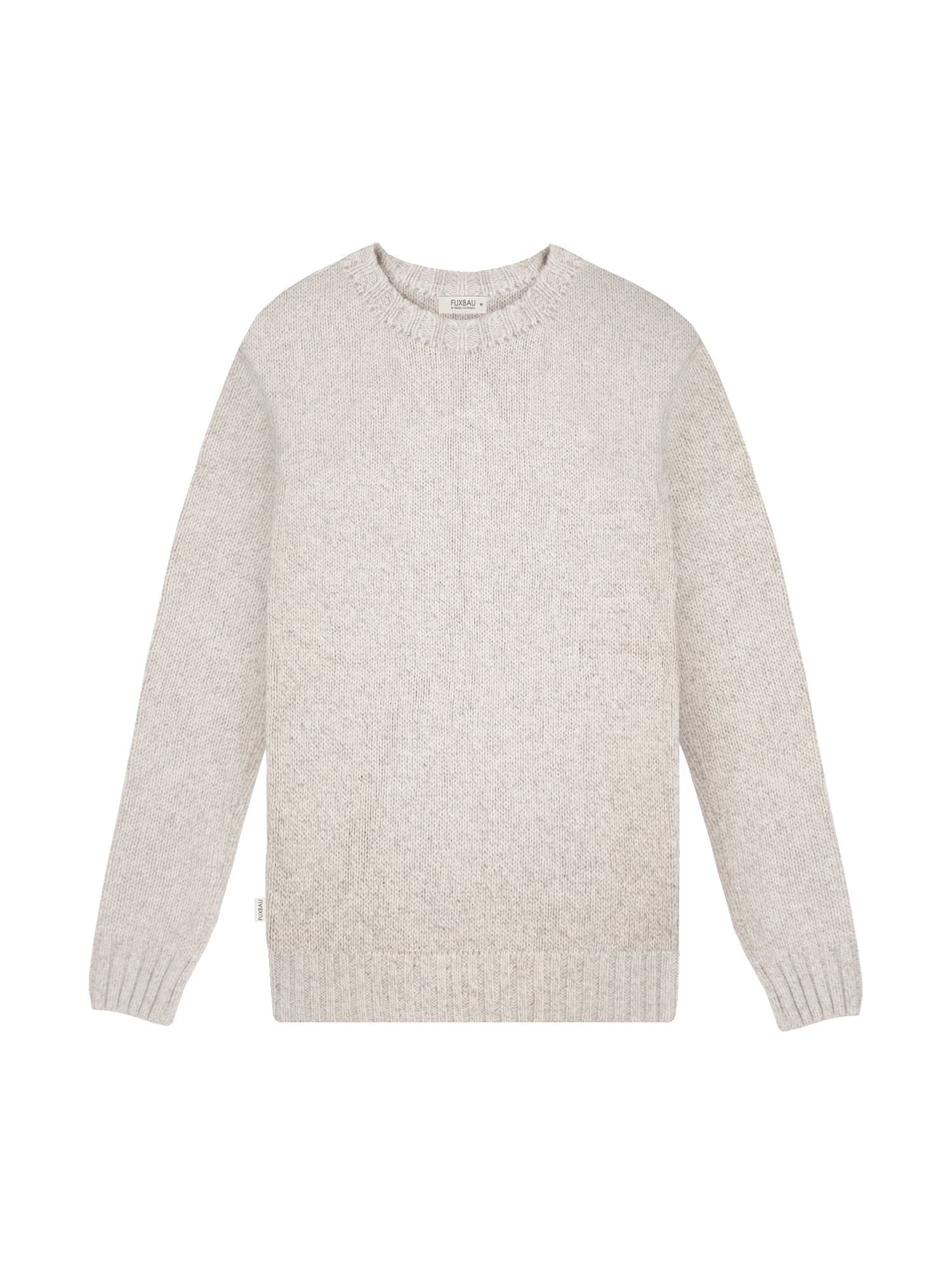 Nachhaltiger Männer Merino Strickpullover in beige mit angesetzten Ärmeln aus 100% Merinowolle und fair in Deutschland hergestellt