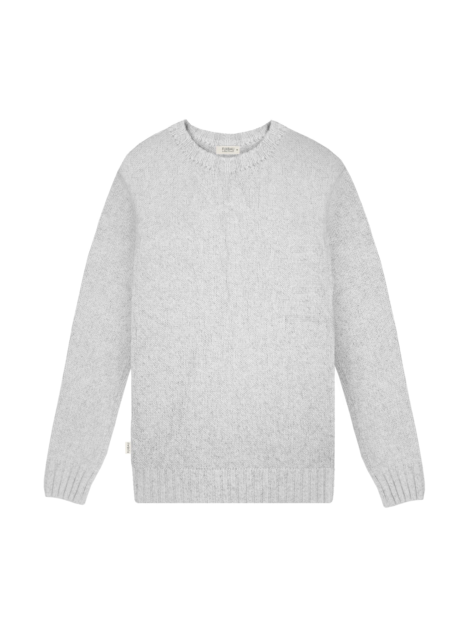 Nachhaltiger Männer Merino Strickpullover in grau mit angesetzten Ärmeln aus 100% Merinowolle und fair in Deutschland hergestellt