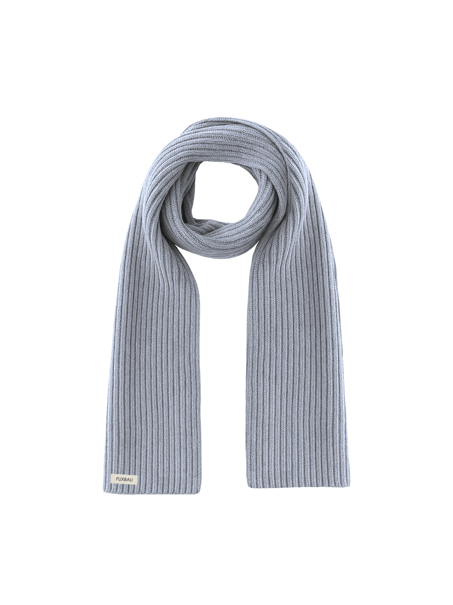 FUXBAU Merino Schal graumeliert, 100% Merinowolle, GOTS zertifiziert und made in Germany