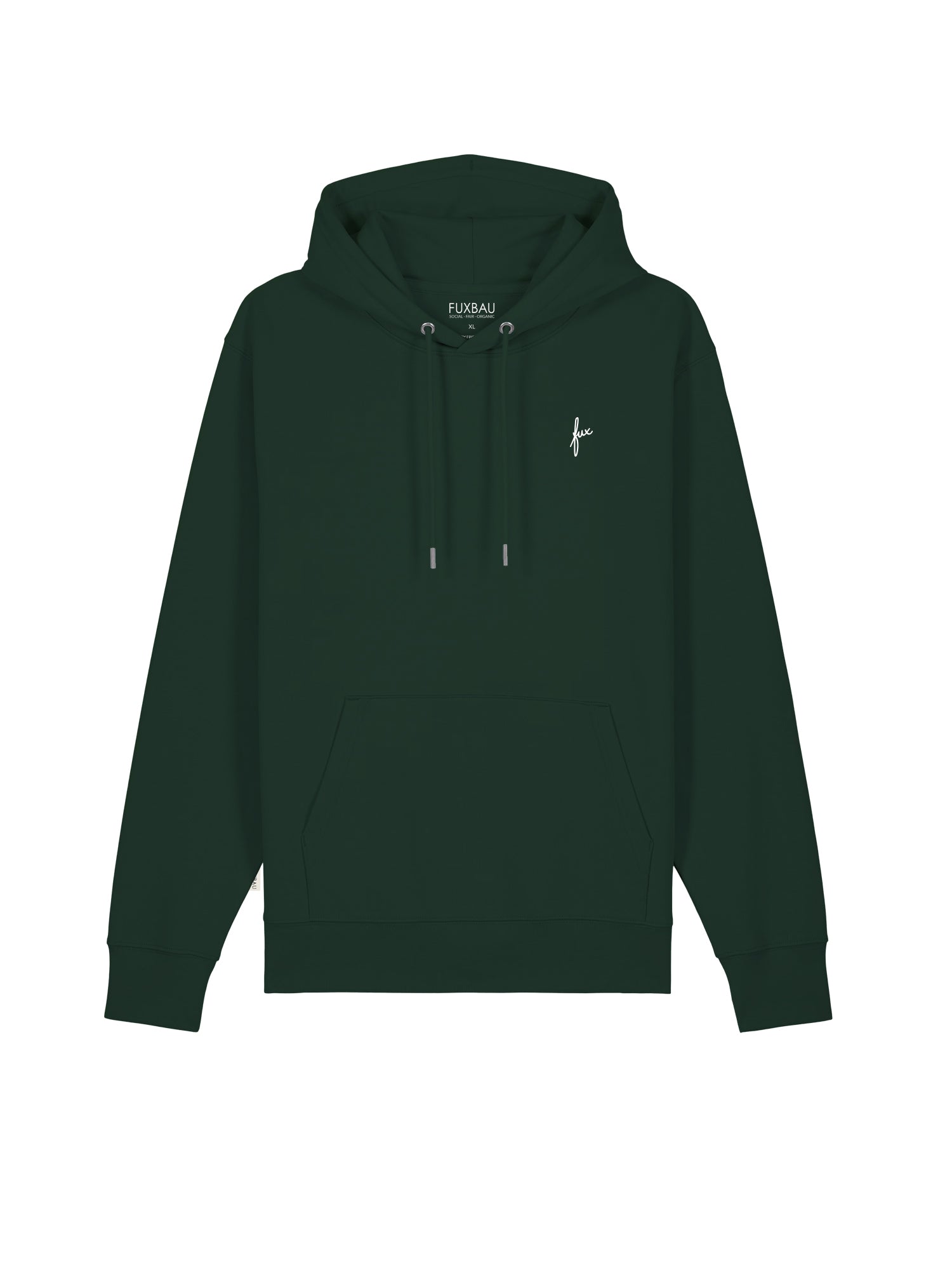 Hochwertiger und nachhaltiger fair Fashion Unisex Hoodie in grün aus 100% Biobaumwolle, GOTS zertifiziert und Made in Portugal