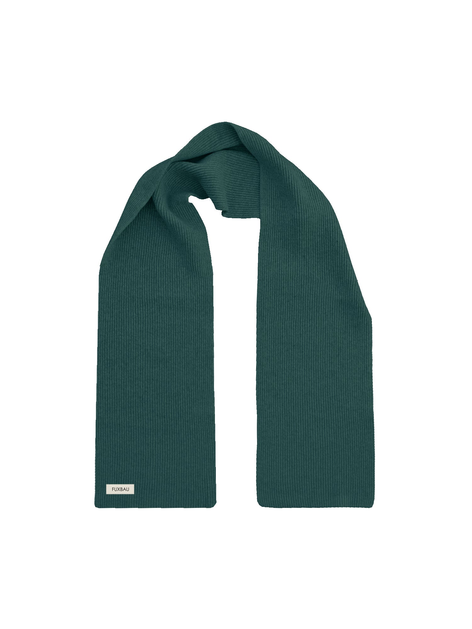 Nachhaltiger fair Fashion Merino Schal extra lang in grün von FUXBAU aus 100% Merinowolle, made in Italy, extrabreit % warm