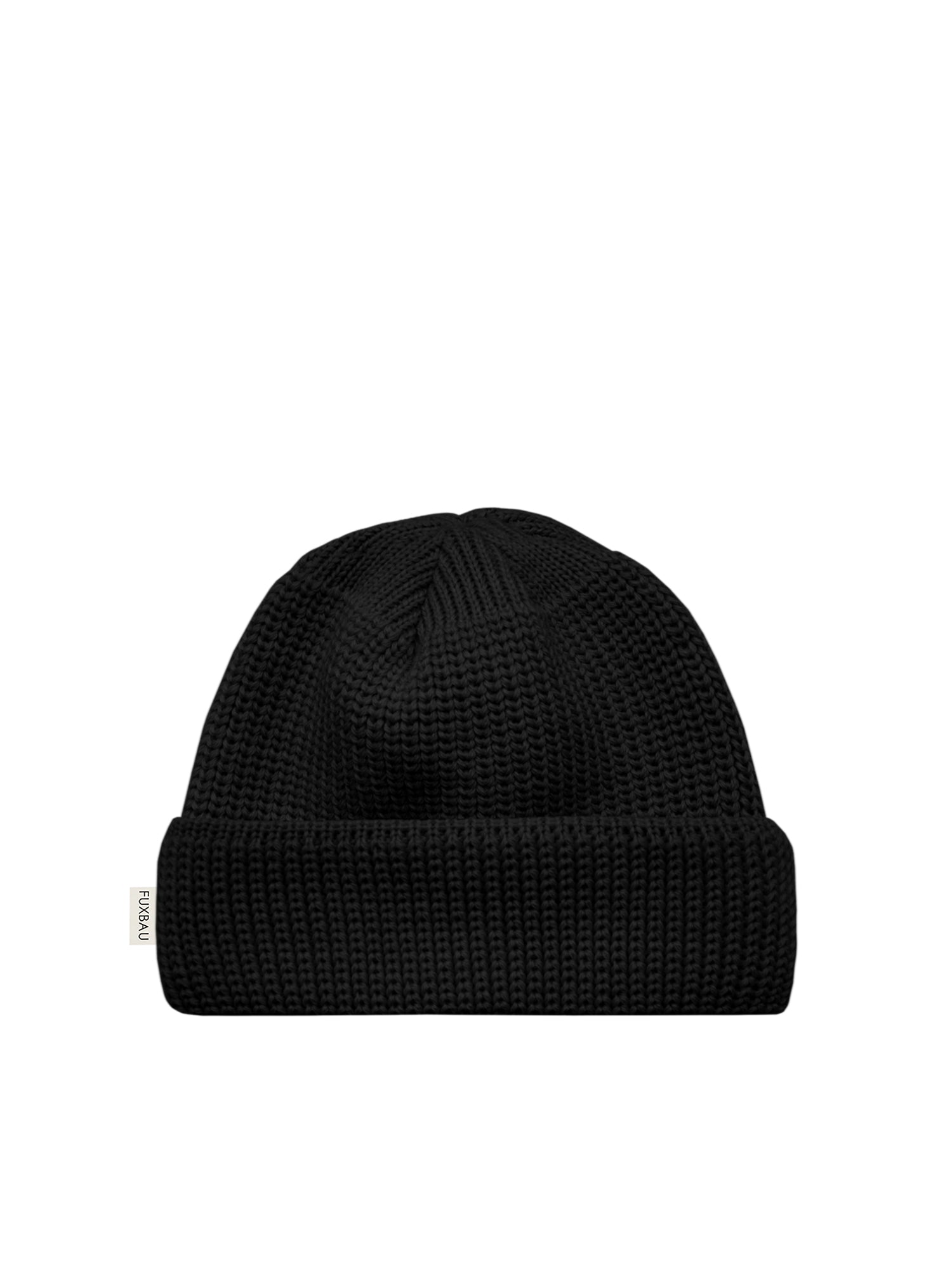 Kurze Merino Fischermütze in schwarz aus 100% GOTS zertifizierter Merinowolle und fair in Deutschland hergestellt