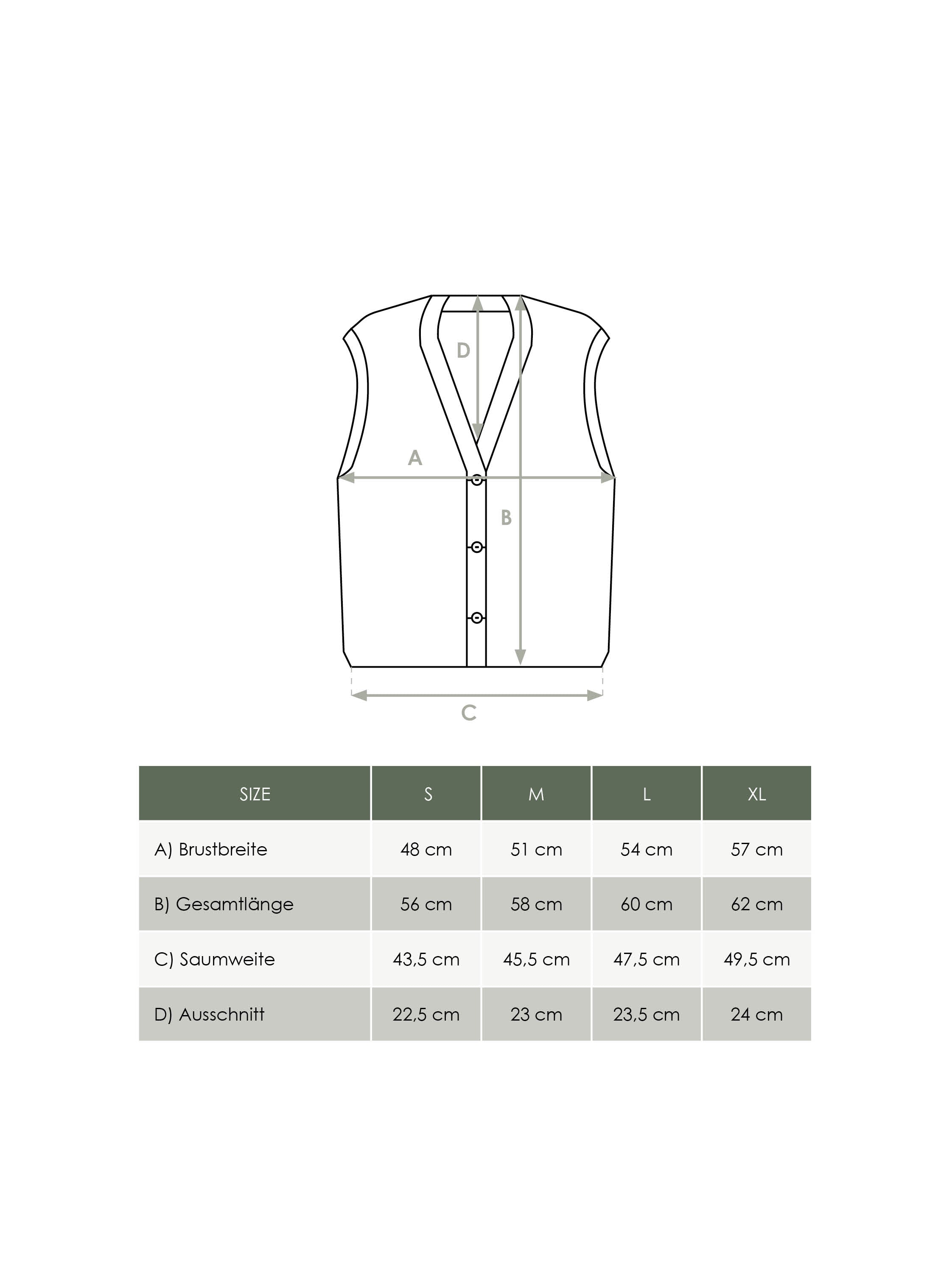 Produkt Größentabelle 4Seasons Damen Strickweste