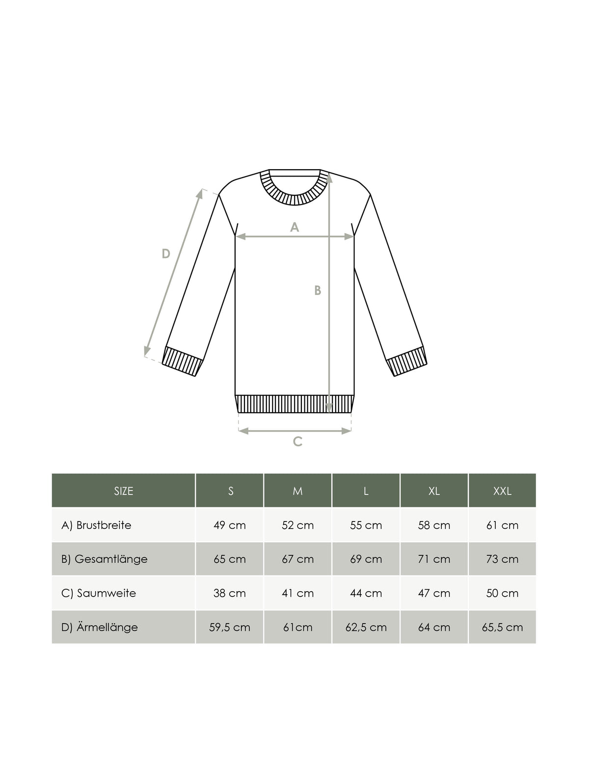 FUXBAU Größentabelle 4Seasons Männer Strickullover