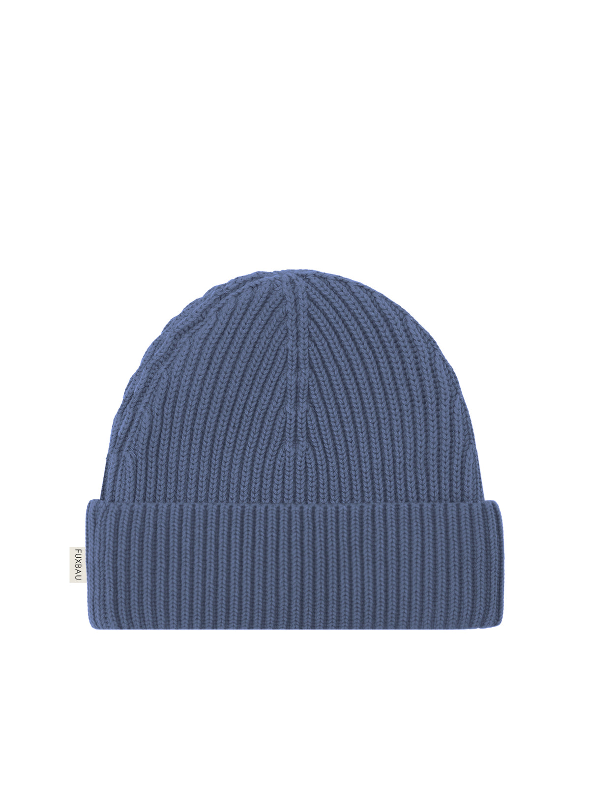 4Seasons Unisex Strickmütze in blaugrau aus 100% GOTS zertifizierter Biobaumwolle und in Italien hergestellt.