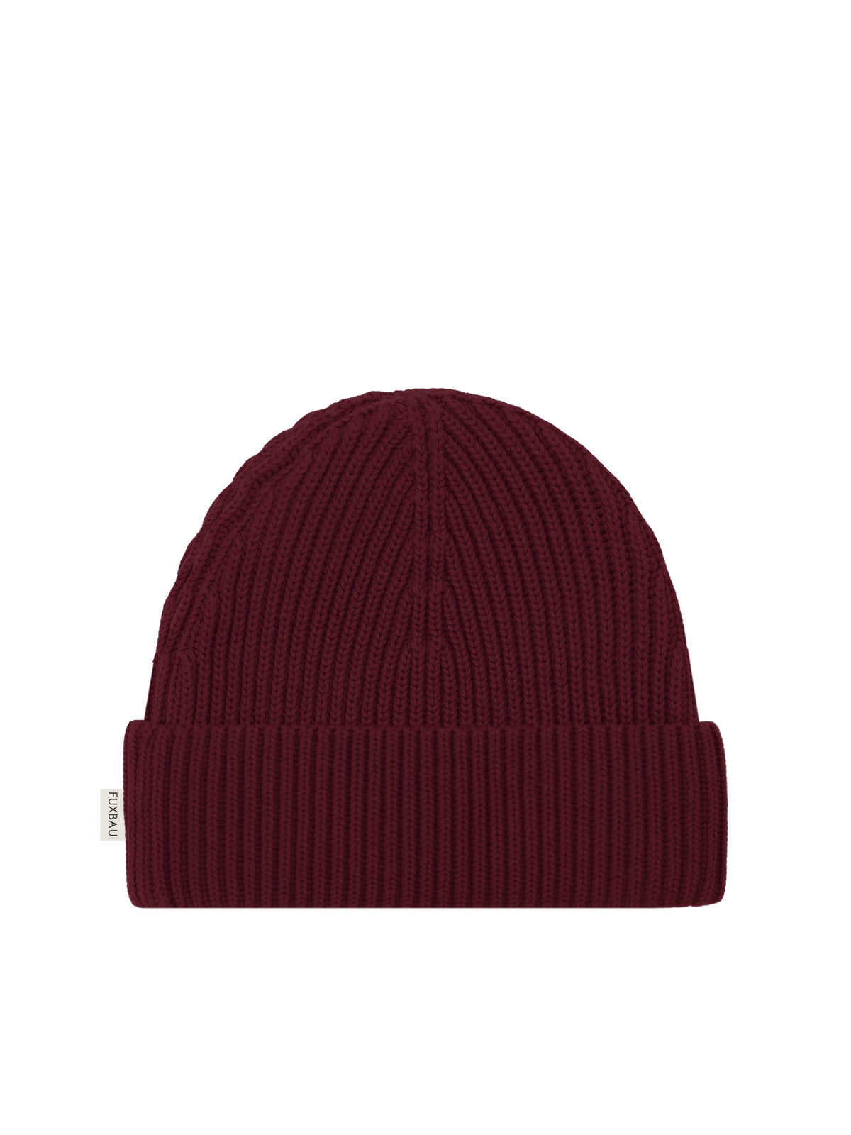 4Seasons Unisex Strickmütze in bordeaux aus 100% GOTS zertifizierter Biobaumwolle und in Italien hergestellt.