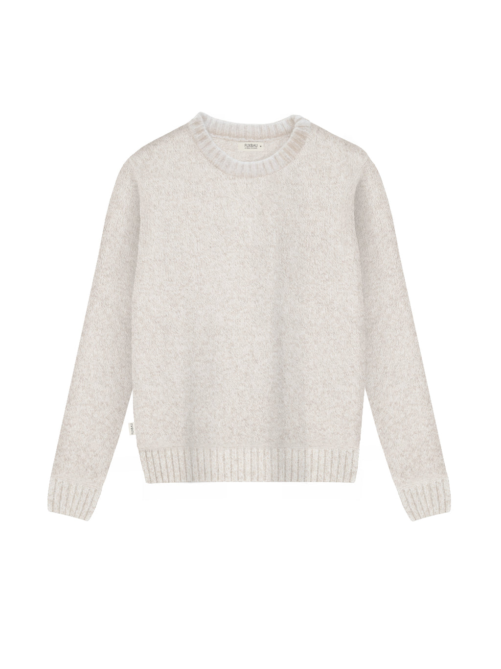 Frauen Merino Strickpullover - beigemeliert