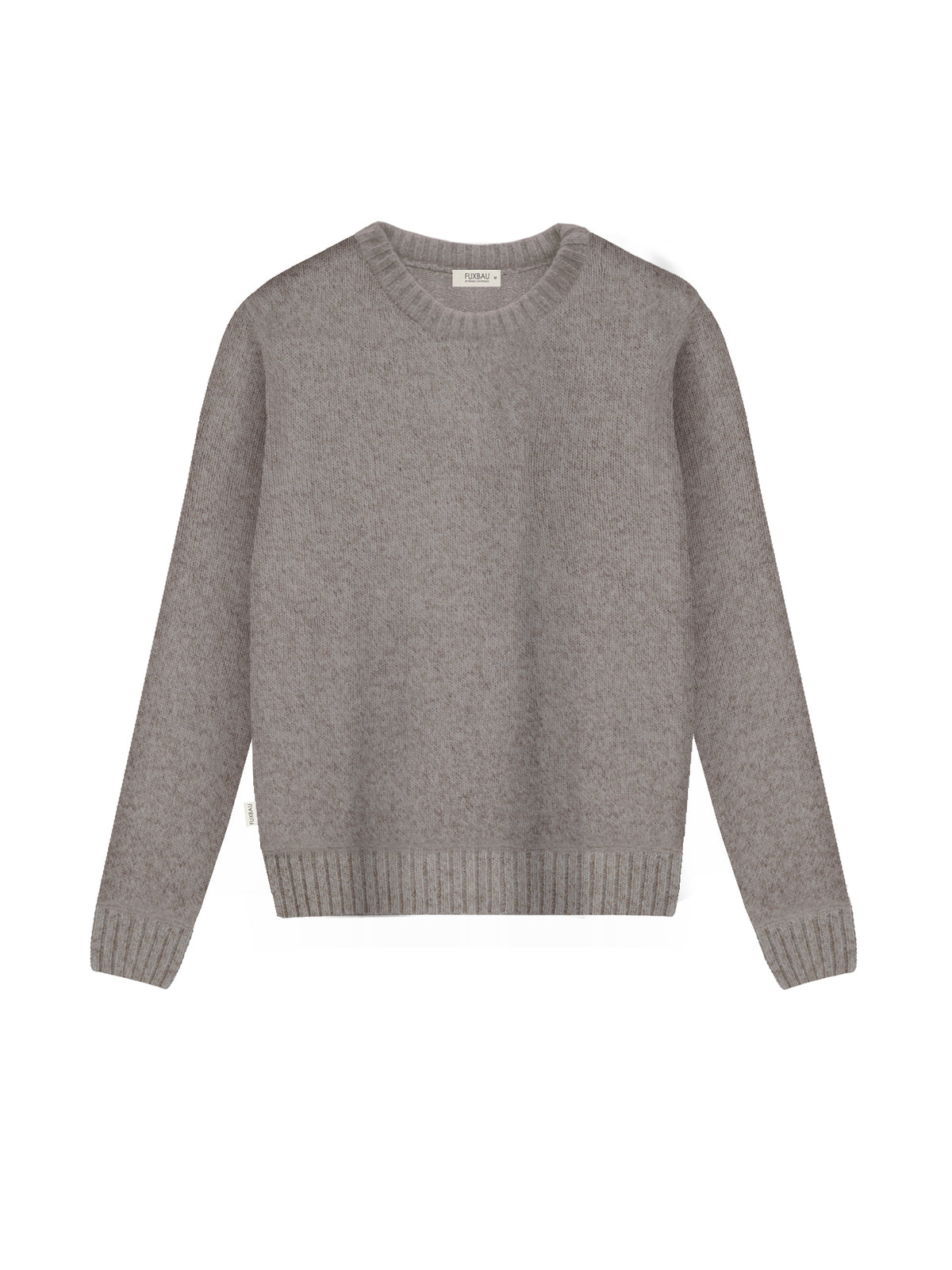 Nachhaltige FUXBAU Frauen Merino Strickpullover in braunmeliert aus 100% Merinowolle und fair in Deutschland hergestellt