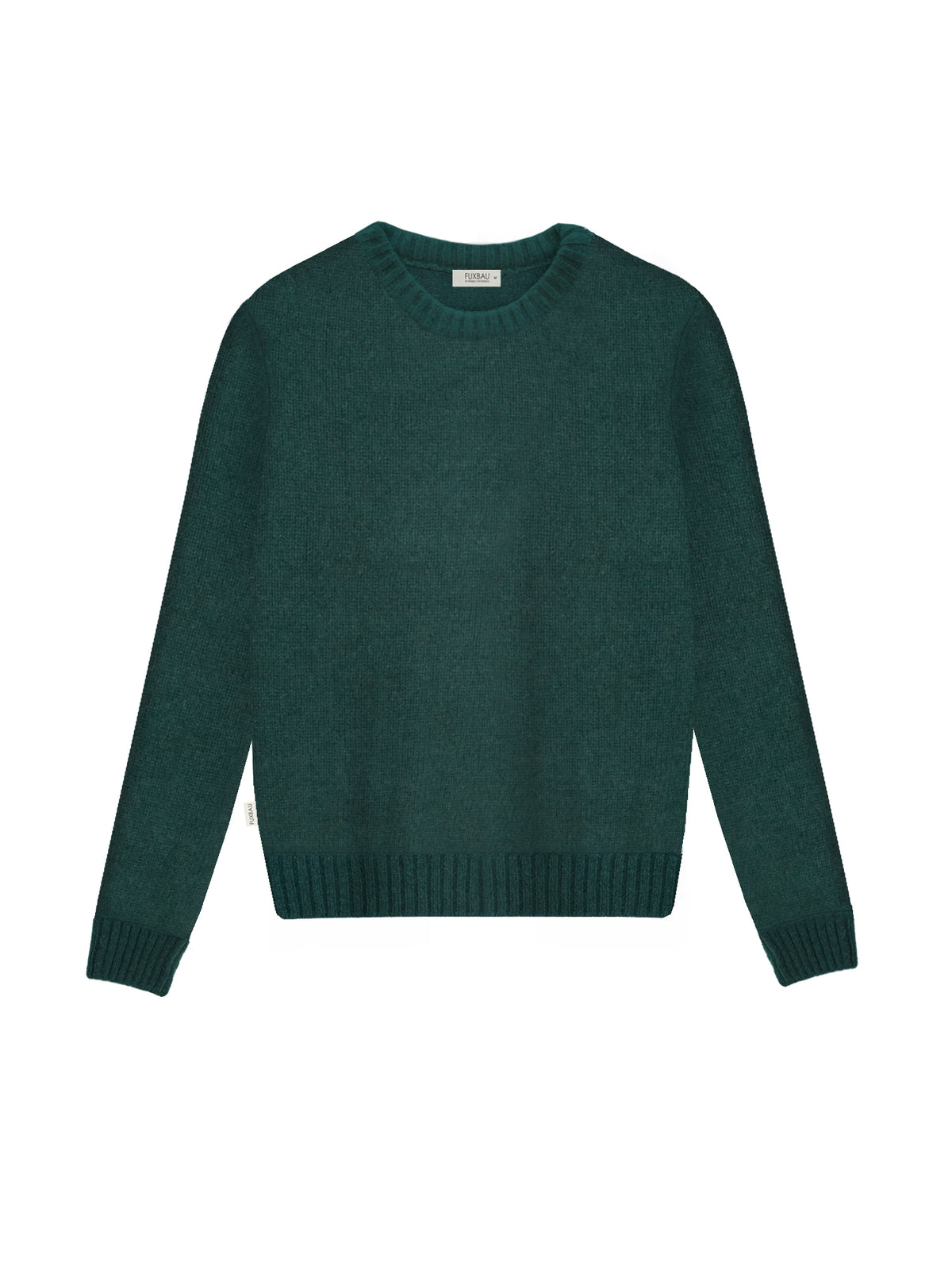 FUXBAU Frauen Merino Strickpullover in grün regional bei unseren Partnern in Deutschland in einzigartiger Manufaktur-Qualität aus 100% feinster Mouline Merino Schurwolle gestrickt