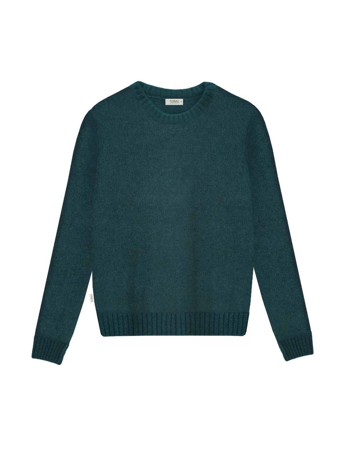 FUXBAU Frauen Merino Strickpullover in grün regional bei unseren Partnern in Deutschland in einzigartiger Manufaktur-Qualität aus 100% feinster Mouline Merino Schurwolle gestrickt