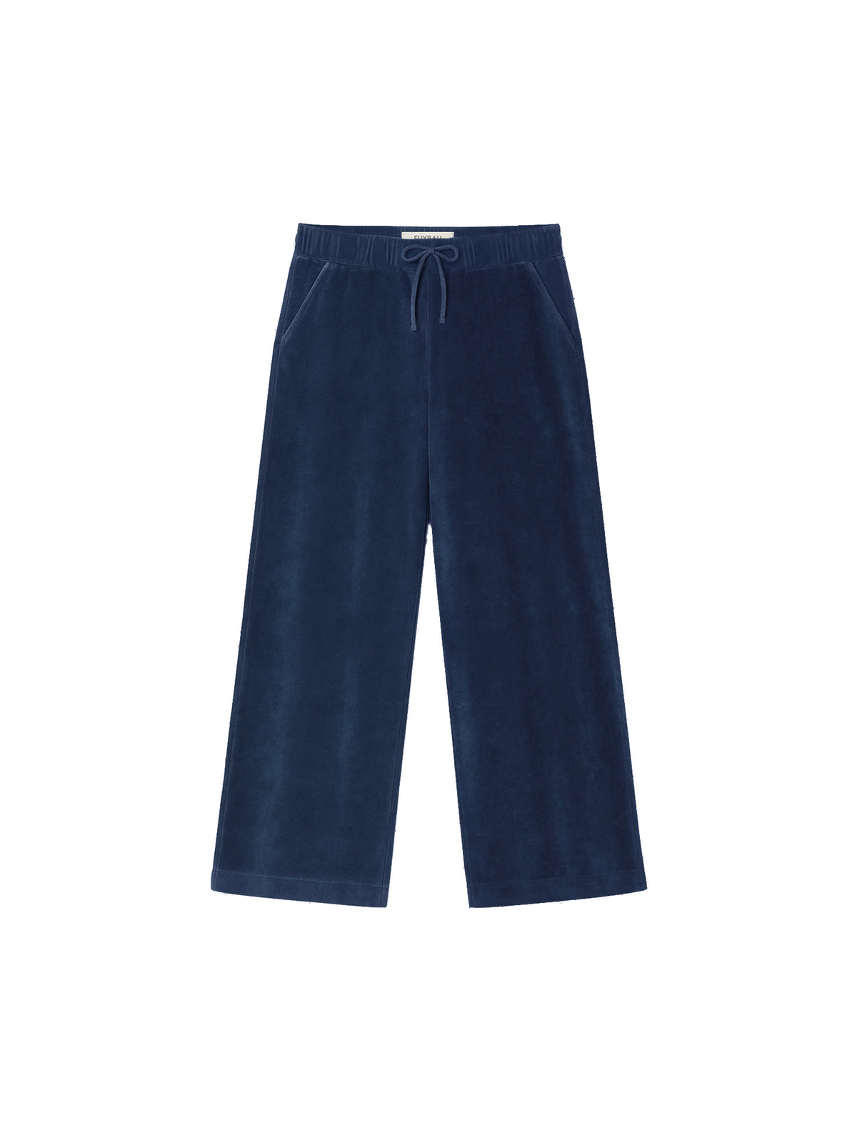 Lange Frauen Samt Hose in navy aus 100% Biobaumwolle, GOTS zertifiziert und Made in Portugal