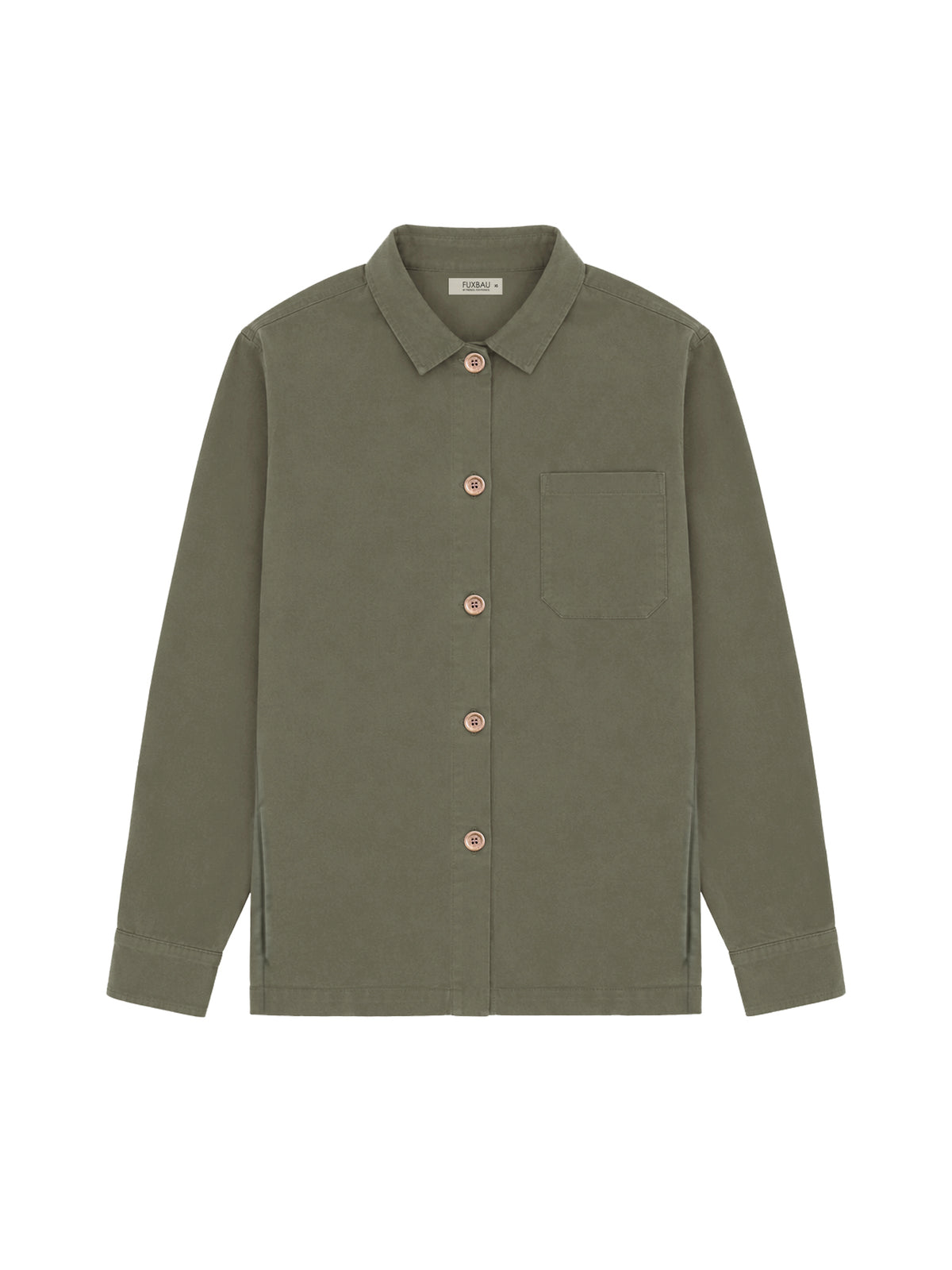 Männer Overshirt in olivgrün von FUXBAU aus 100% Biobaumwolle und Made in Portugal