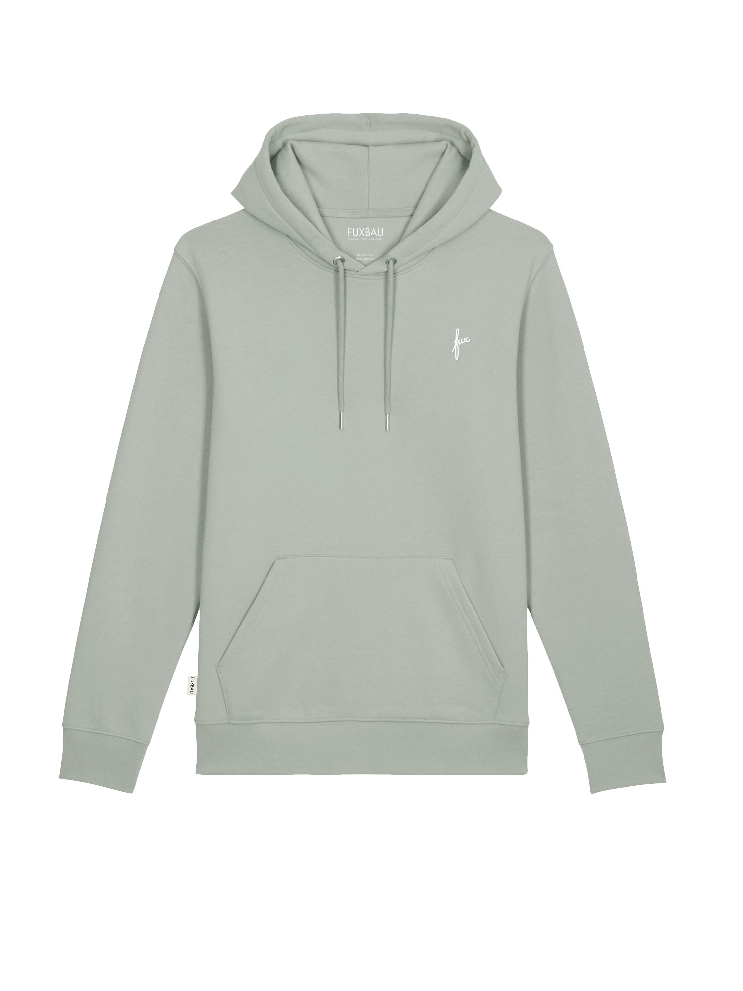 Unisex Hoodie in Seegras aus Biobaumwolle freigestellt in Vorderansicht