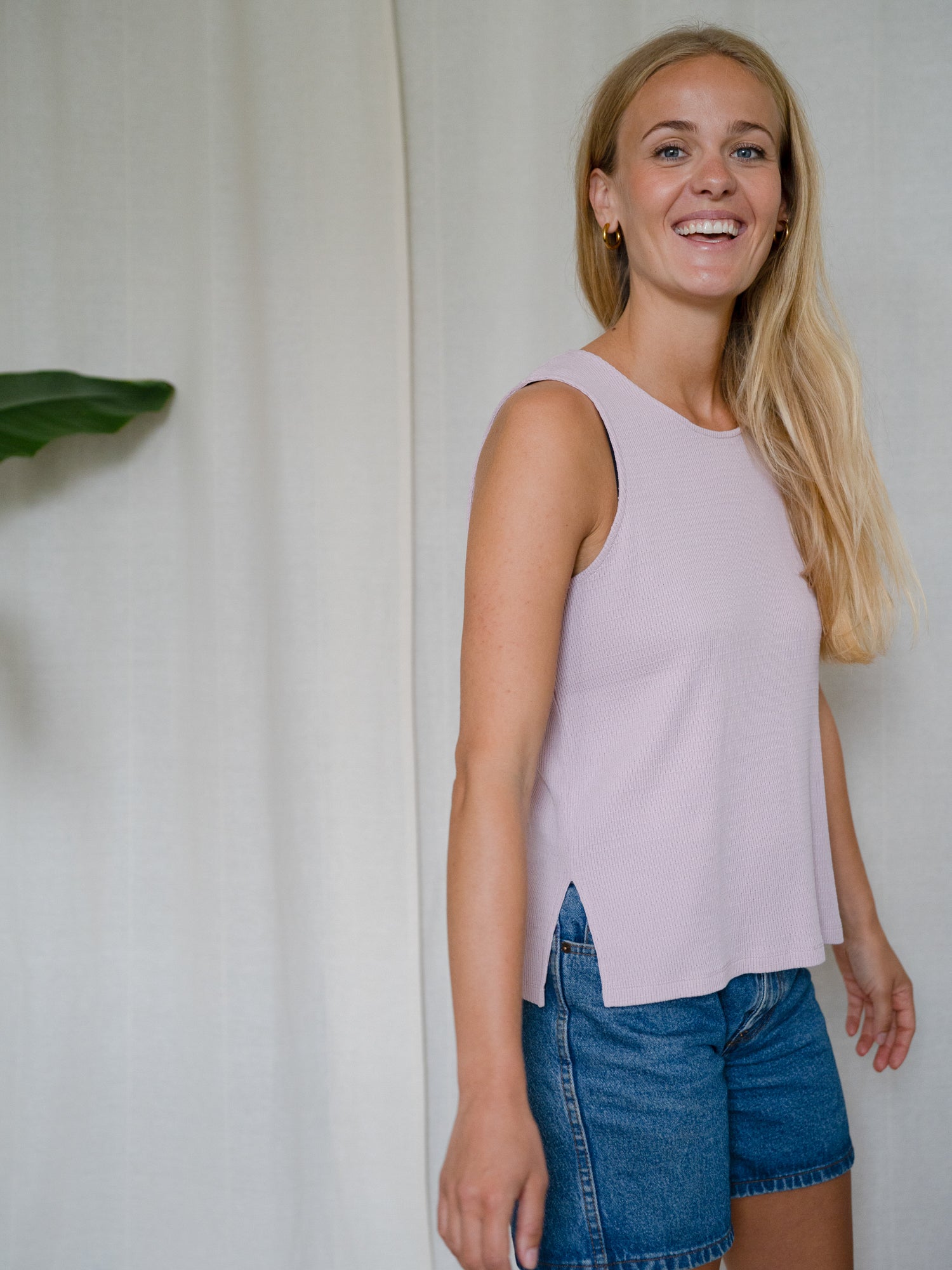 FUXBAU Frauen Rib Top pastellrosa aus GOTS Bio-Baumwolle hergestellt in Portugal