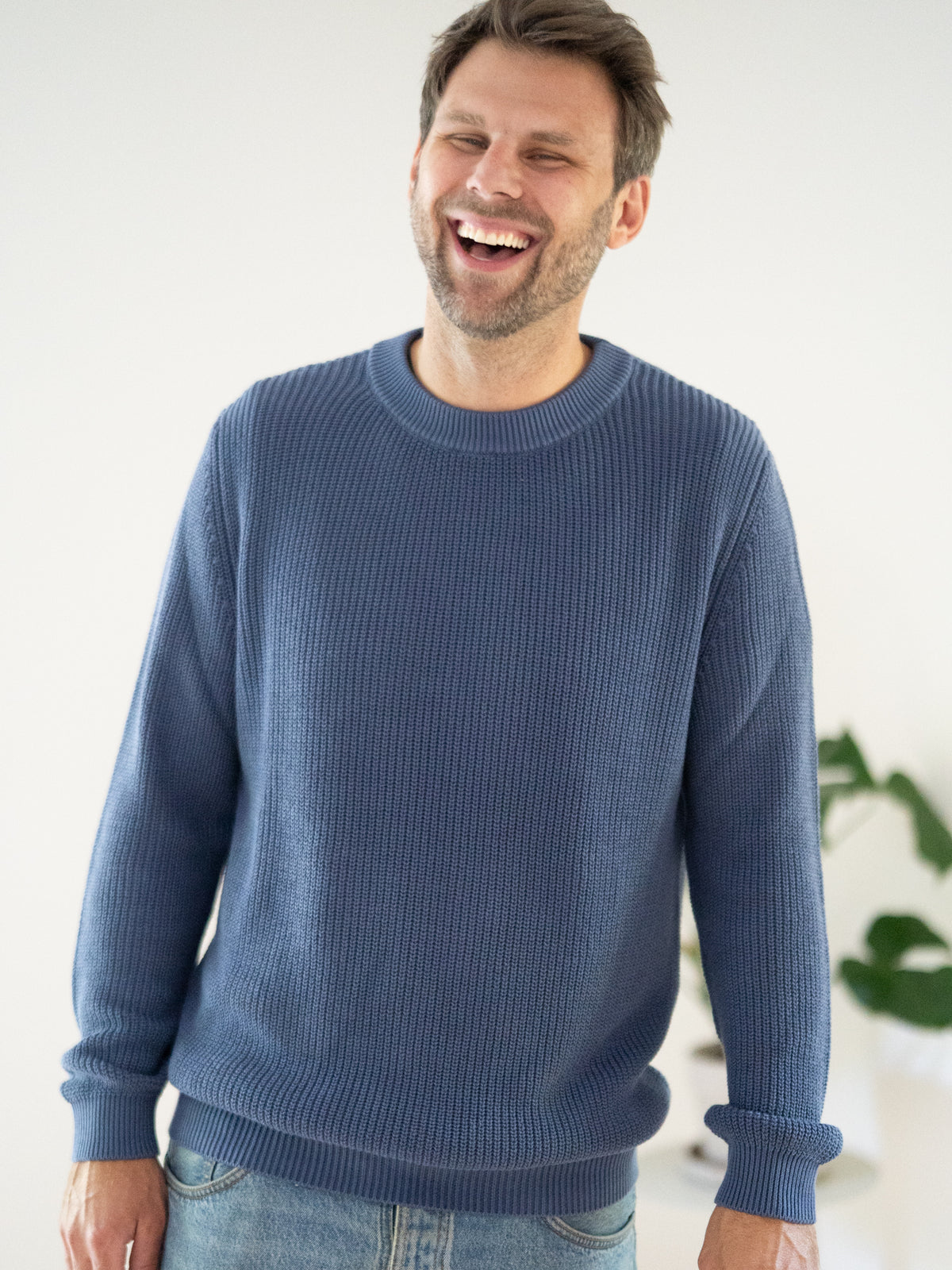 4Seasons Männer Strickpullover - blaugrau