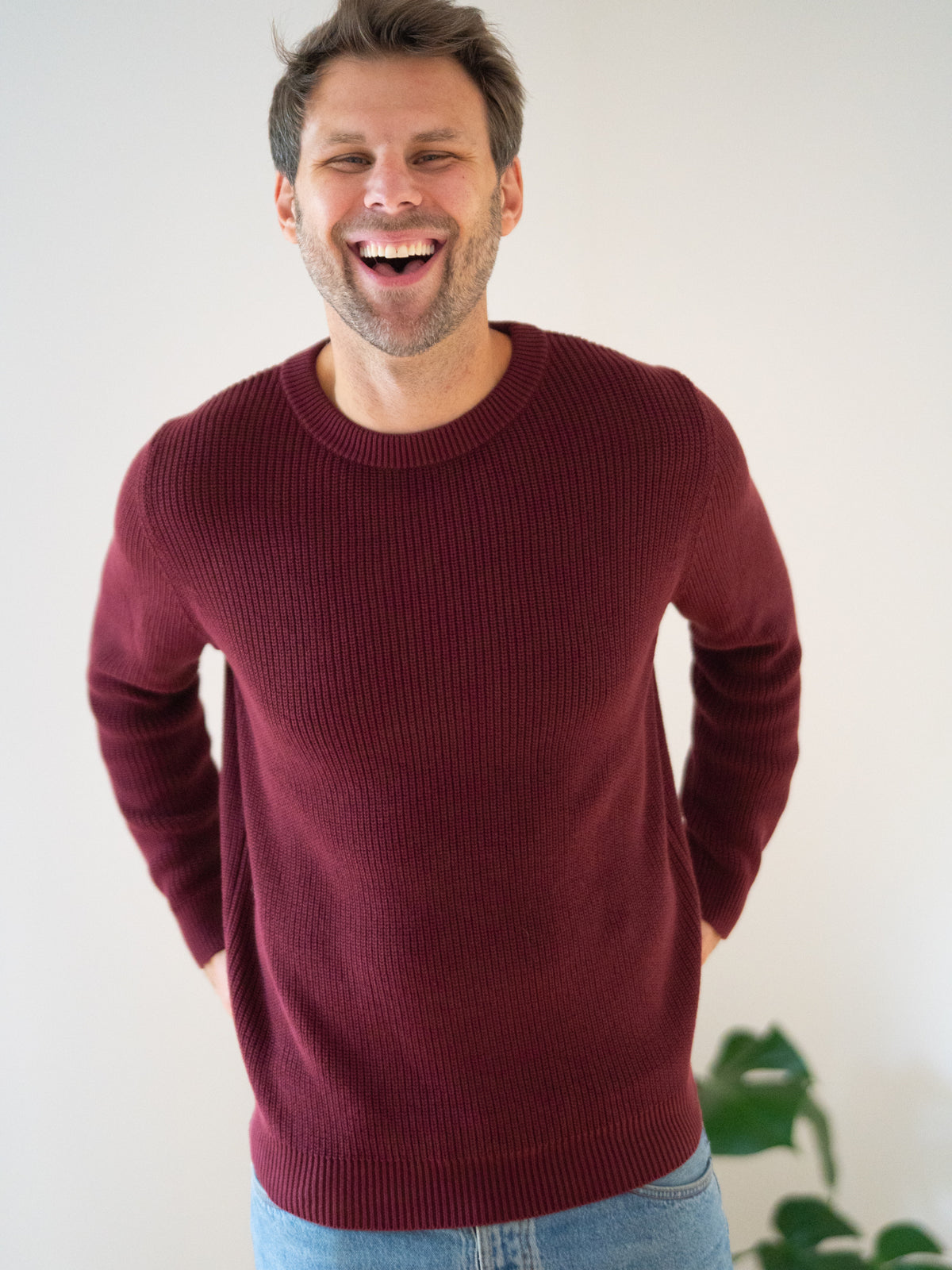 4Seasons Männer Strickpullover - bordeaux