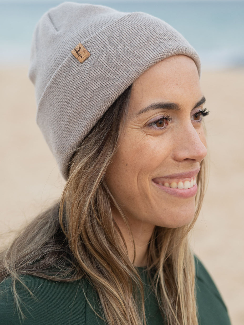 Merino Kork Beanie - sand