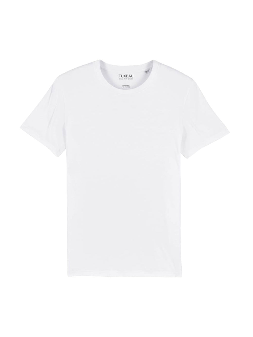 Nachhaltiges Fair Fashion Unisex Standard Basic T-Shirt in weiß von FUXBAU aus 100% GOTS zertifizierter Biobaumwolle im 3er Pack.