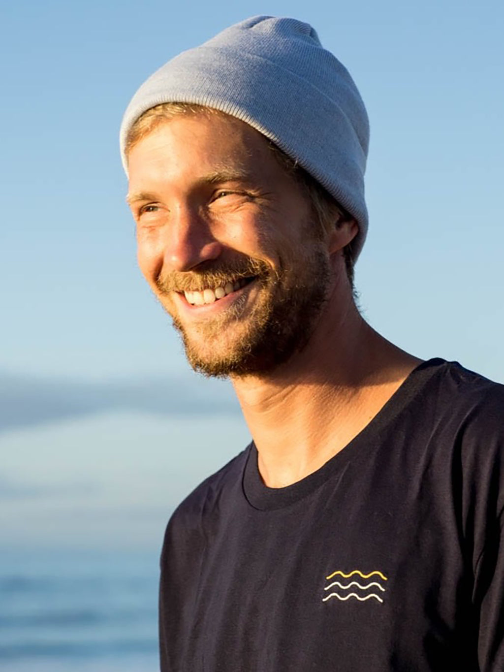 Merino Kork Beanie - eisblau