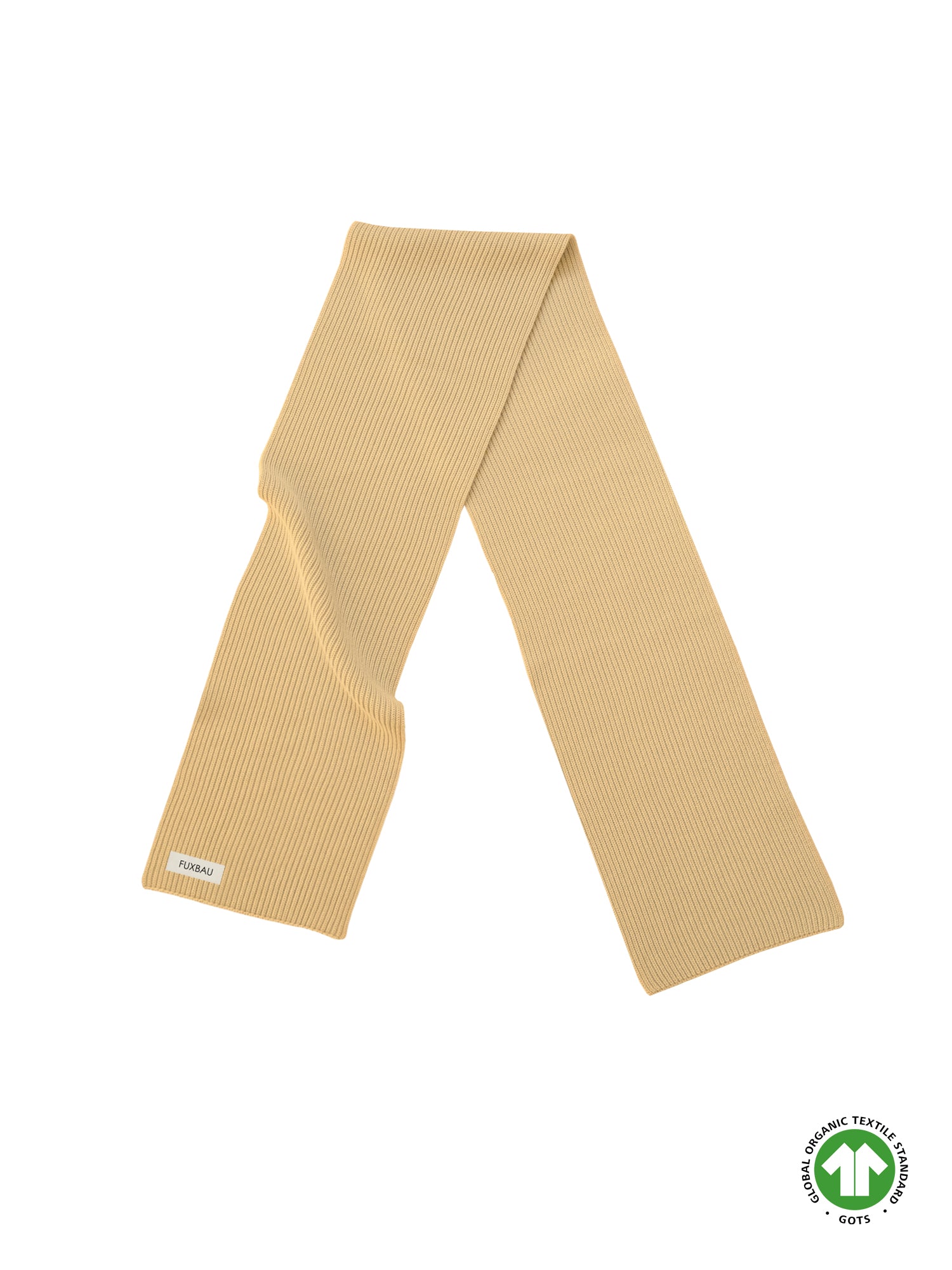 FUXBAU 4Seasons Strickschal in gelb aus 100% GOTS zertifizierterBio-Baumwolle