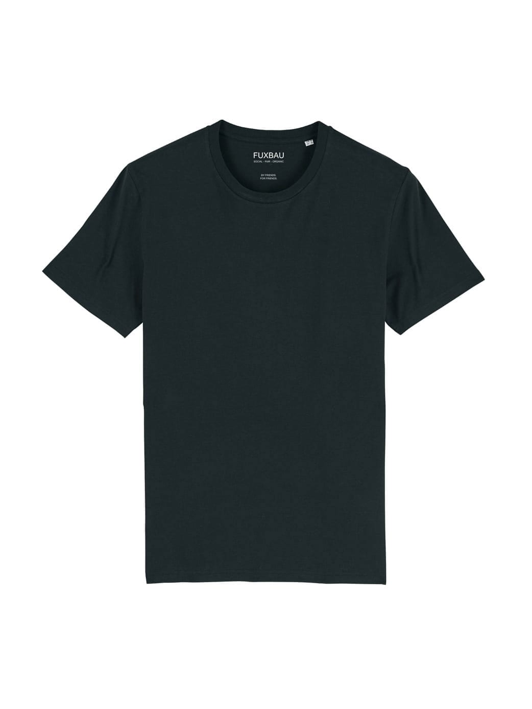 Faires und nachhaltiges schweres Basic T-Shirt von FUXBAU in schwarz aus 100% Biobaumwolle
