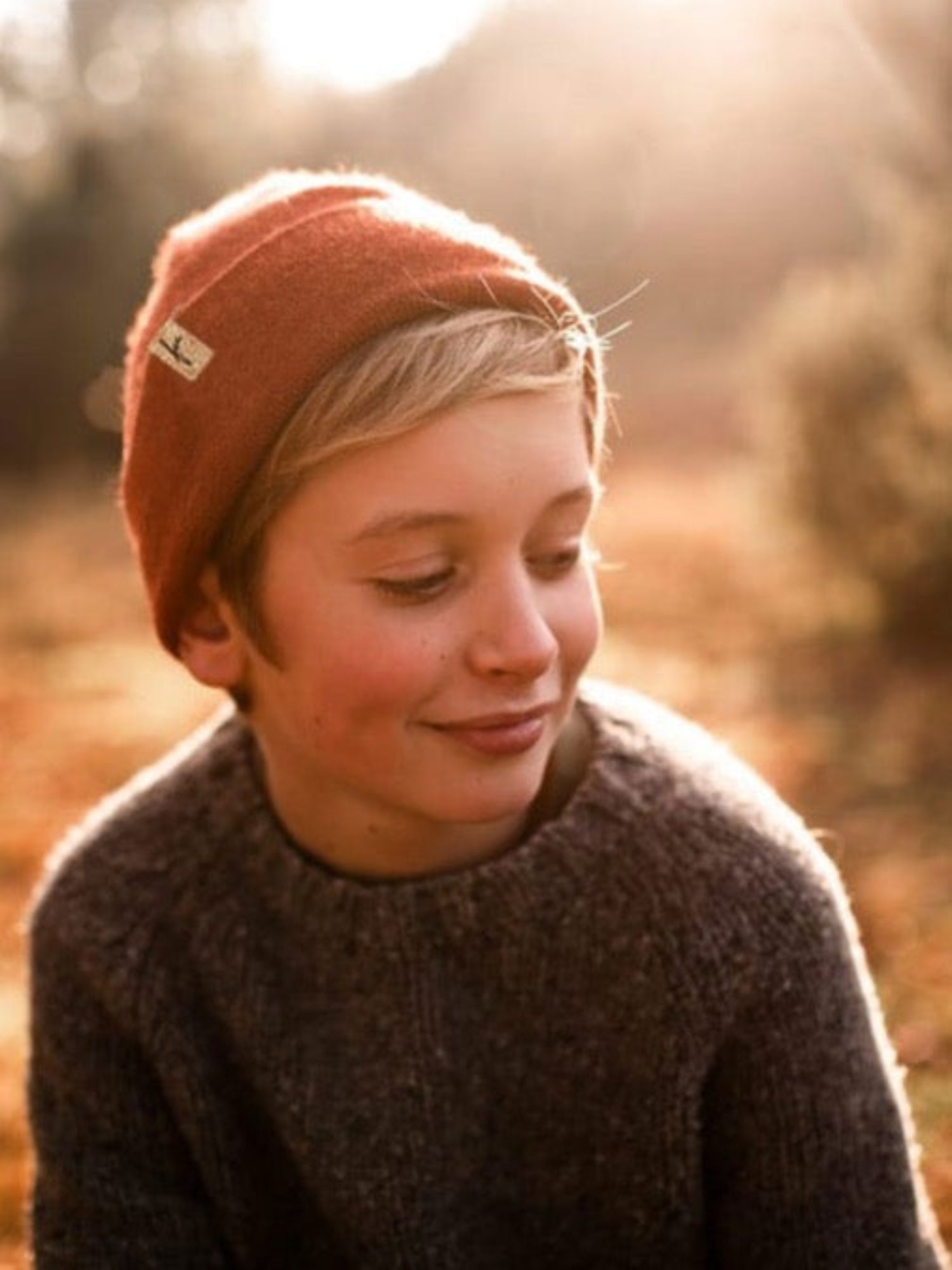 Für die kleinen nur das Beste - unsere nachhaltige Kinder Merino Kork Beanie aus 100% Merino Kork Beanie in herbstorange