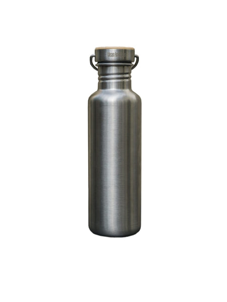 Trinkflasche Edelstahl mit Bambusdeckel Leuchtturm Düne Outdoor mit Namen -  Zero Waste