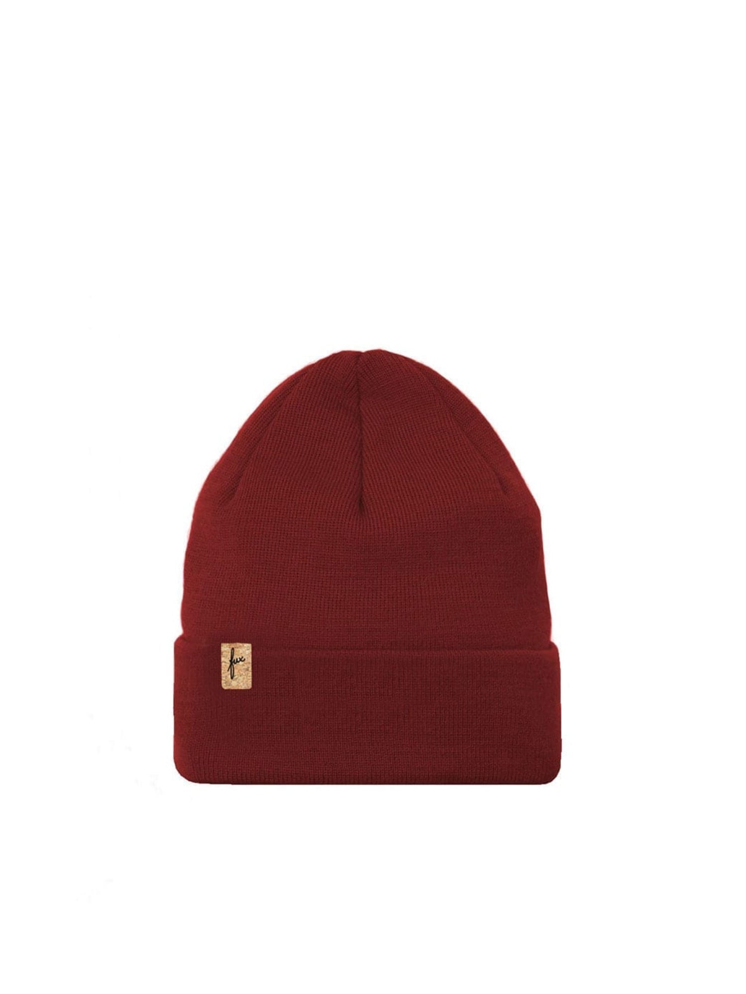 FUXBAU Kinder Merino Kork Beanie in kirsch, Made in germany, 100% Merinowolle, Sozial, Fair & Nachhaltig