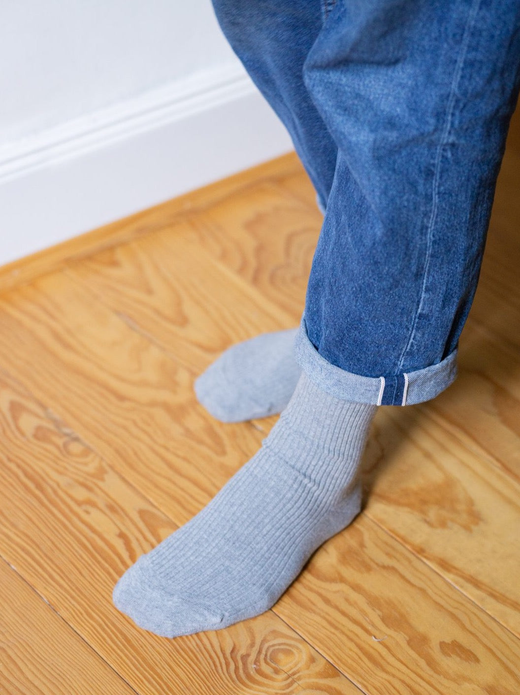 Unsere FUXBAU Fair Fashion Basic Socken in graumeliert aus 100% GOTS zertifizierter Biobaumwolle